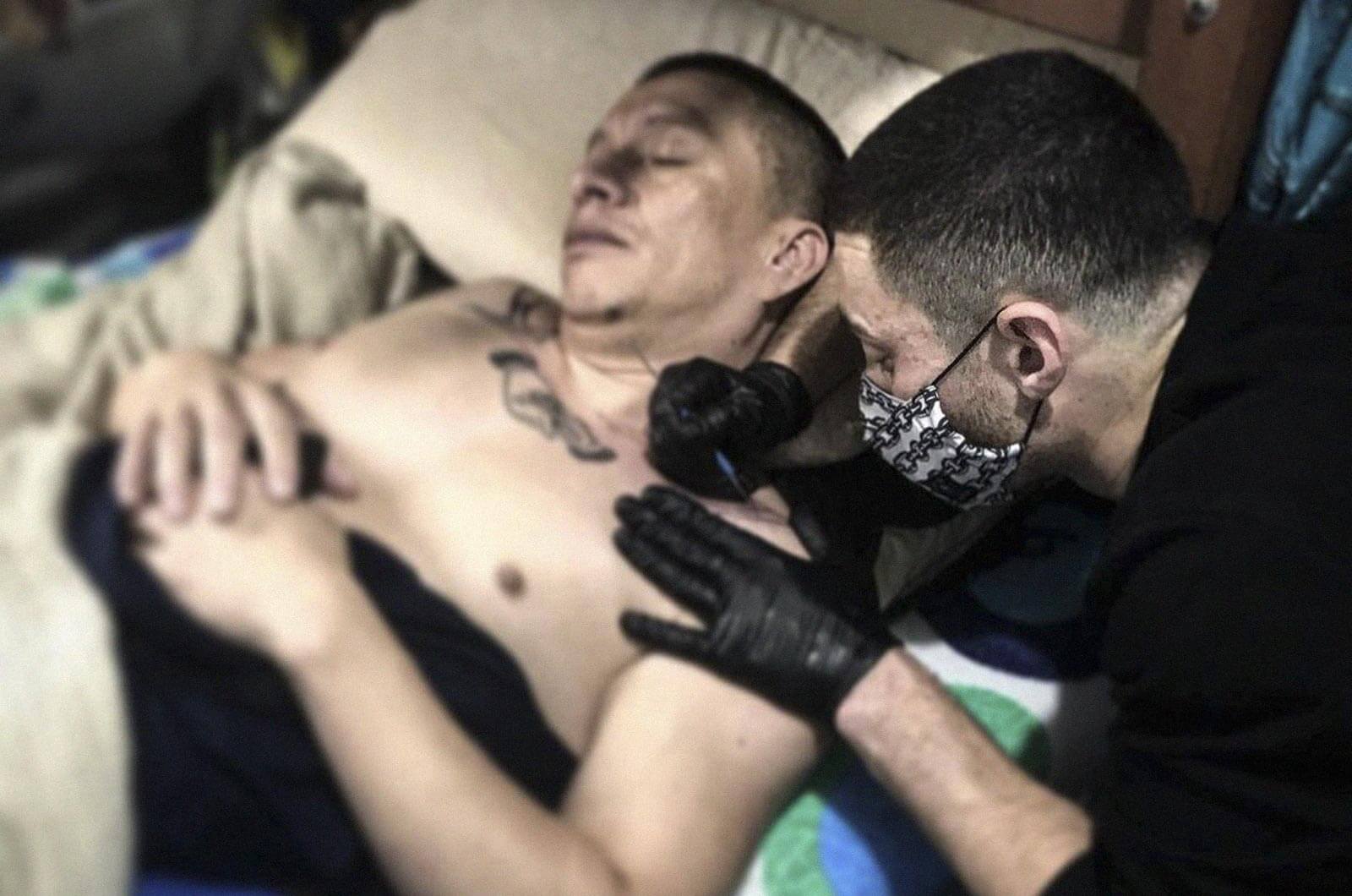 Inocent Kidd tattoo session at La Picota, Bogota's prison in Colombia.